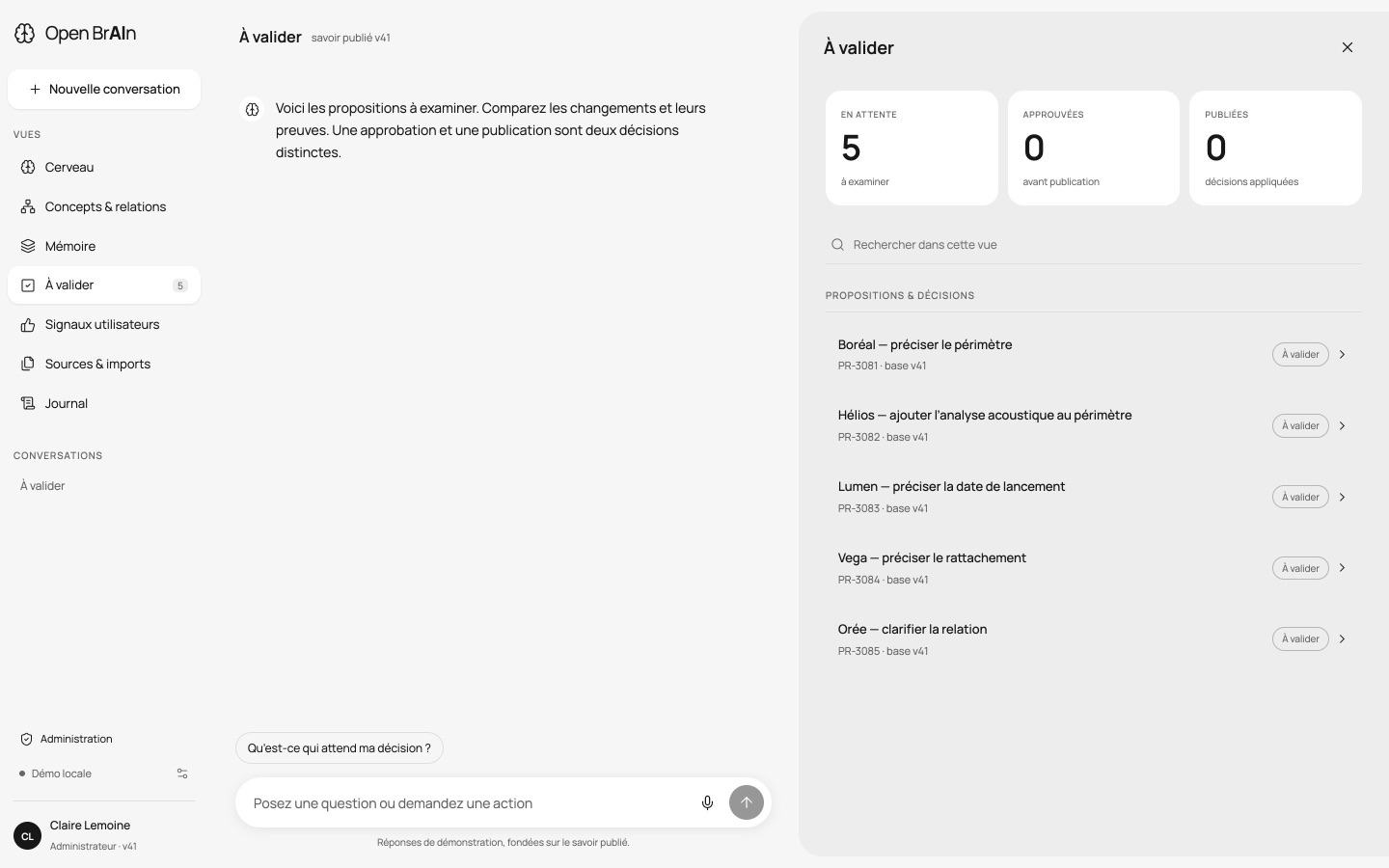 File des propositions à valider avec compteurs